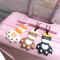 Creative luggage tag cats paw design cartoon luggage tag Japanese style macaron color luggage tag consignment identification plate