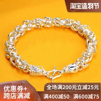 999 sterling silver domineering faucet bracelet Mens fashion personality trendsetter silver jewelry to send boyfriend gifts private customization