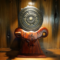 Guangxi ethnic handicrafts Horn base Donglan bronze drum office handicrafts business gifts