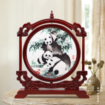 Seeking Jinji Shu embroidery Sichuan Chengdu characteristic national treasure panda double-sided embroidery business Foreign Affairs gift companion gift