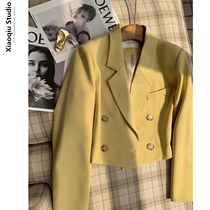 2022 Spring new minimalist Temperament Short suit jacket Female Fried Street Korean version Little Subsuit Womens jacket