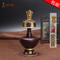 Tibetan copper gilded Ben bar pot Pemba pot jing shui hu paper Bar Pot copper water sa jing