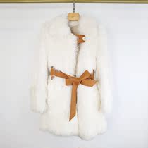 Spain imported Tuscan fur one coat female light luxury lamb fur young coat medium length