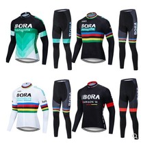 19 new riding suit mens spring and autumn style riding suit long sleeve suit mountain road bike team served with velvet
