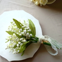  Simulation lily of the valley bluebell grass high-quality soft glue lily bridal hand bouquet quality home jewelry shooting props