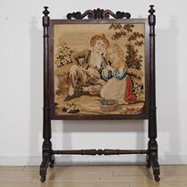 19th-century Western antique home decoration ornaments European-style carpet painting fireplace stall screen with wheels