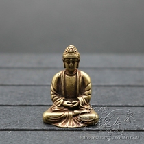 Pocket small copper Buddha pure solid brass Buddha pocket mini portable Buddha antique copper micro sculpture handle small copper