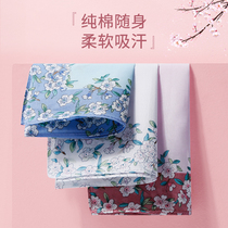  Small handkerchief womens pure cotton summer thin section portable sweat wiping old-fashioned handkerchief Japanese small square towel sweat wiping tears ancient style