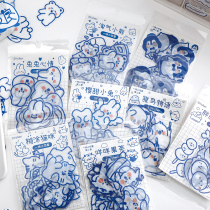 Cute Little Bear Hand Ledger Waterproof Stickers Ins Hands Shell Rabbit Teen Hands Tent Cartoon Water Glasses Stickup Small Patterns