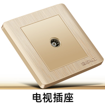 3D brushed champagne gold switch socket Switch panel wired TV closed circuit TV socket