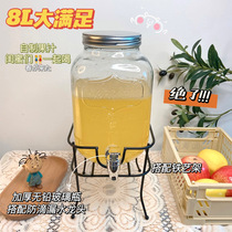 Cold water bucket with faucet refrigerator bubble glass sealed tank bubble lemonade container beverage bucket household cold kettle