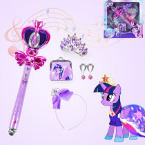 Pony Polly Childrens Magic Wand set Electric luminous toy Little girl bracelet ring Princess girl Fairy wand