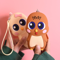 Cartoon chicken coin purse key bag silicone creative zipper couple personality multifunctional cute portable wrist bag