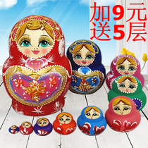 Set doll 10 layers features pure handmade wood products Russian style creative gift toys ornaments 7703