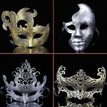 Masquerade Roman style antique Christmas party bronzer version half-face carnival mask Crown men and women