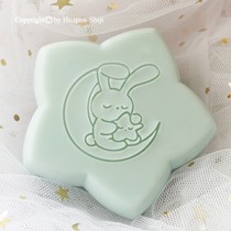 (HP2059)4x 4 Moon Rabbit stars cute beautiful acrylic zao zhang soap chapter