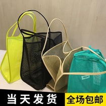 Beach bag women ins Wind Bag net gauze large capacity waterproof fashion light Joker seaside holiday storage satchel bag
