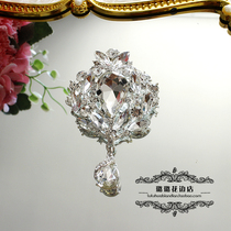 Super flash crystal glass finished diamond wedding dress diy handmade head accessories material pendant brooch decoration