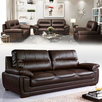 Simple office sofa coffee table combination reception reception business trio leather sofa office leisure sofa