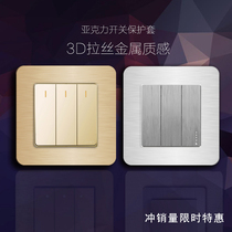 Acrylic switch protective cover double switch sticker wall sticker creative living room light socket panel decorative sticker simple modern