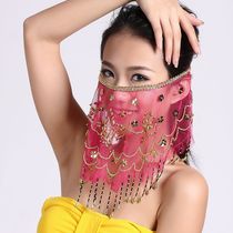 Flying charm belly dance veil Oriental dance veil dance scarf plum blossom mask performance face gauze