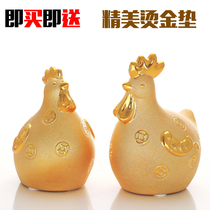 2017 ceramic couple Golden Rooster ornaments piggy bank home Rooster hen decoration large rooster mascot