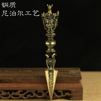Nepalese magic weapon: pure bronze horse head king puba Vajra pestle descending magic pestle Vajra bridge bronze tuba