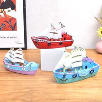 Resin sailing boat model Mediterranean ship model decorations home furnishings Qingdao tourist souvenir year winning gift