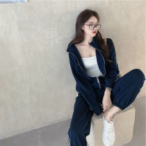 MAJE SASOEI Sports Suit Women 2022 Spring Autumn New Light Extravagant Fashion THIN OCEAN Two Sets