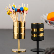 Bar KTV countertop fruit sign fruit fork holder 304 stainless steel toothpick tube creative restaurant toothpick box storage tube