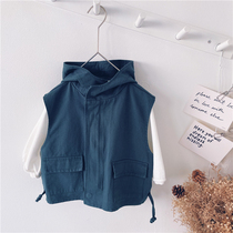  Xiaojiejia boys vest Korean childrens clothing middle and small childrens vest Childrens casual sleeveless top Spring and Autumn tide 2021