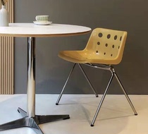 South Korea Ins Nets Red Cheese Chairs Medieval Wind Furniture Hollowed-out Dongle Nordic Chairs Stainless Steel Backrest Dining Chair