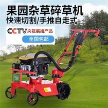 Orchard weed mower Gasoline grass shredder Small tank Agricultural lawn mower Return field weeding machine Self-propelled hand push