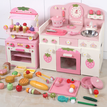 Childrens home kitchen toy set simulation wooden kitchenware cooking cooking 3 boys and girls 6 baby years old gift