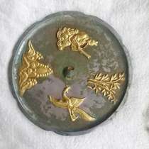 Antique bronze story mirror projection transparent gilt high tin ornaments antique filming movie props?