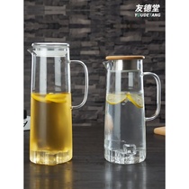 Household heat-resistant high temperature glass cold water bottle drying cold water cup tie pot anti-large capacity transparent cool water bottle