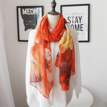 Autumn and winter new Korean printed cotton and linen scarf women tide long silk scarf scarf dual-purpose warm soft scarf