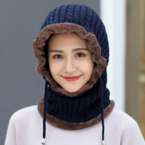 In winter add velvet warm mask for women cycling windproof neck protection scarf one hood for middle-aged and elderly cold protection face cover