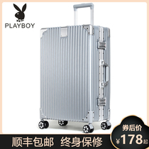 Playboy trolley case luggage universal wheel 24 aluminum frame suitcase men and women 20 code boarding box students