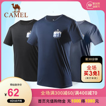 Camel outdoor 2021 new spring and summer short sleeve sports top stretch sportswear round neck mens T-shirt sweat breathable