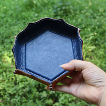 Original hexagonal Lotus EDC play storage tray leather porch bedside jewelry storage box handmade leather goods