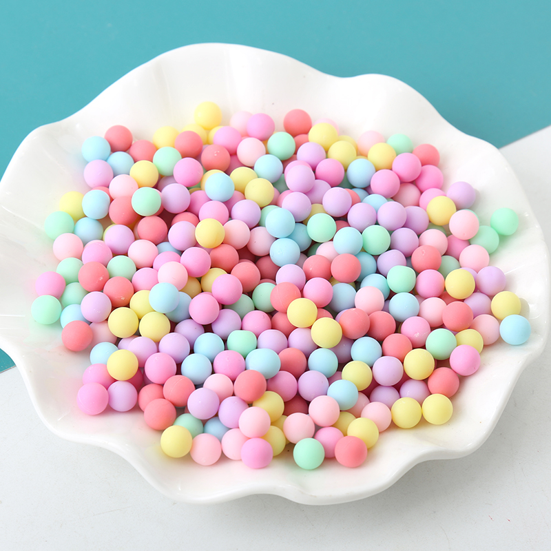 6MM Macalong-colored mixed-color ball DIY hand cream phone case decorated with holeless bead accessories