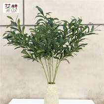 (multicolor) emulated 6 forks olive leaf wedding flower arrangement decoration home placed dotted with green leaves to make willow leaves winter greens