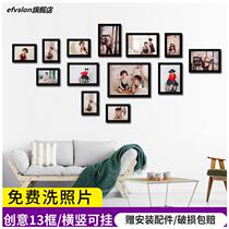  Bedroom 13 Frame Photo Wall Creative Baby Photo Frame Wall Combined Photo Wall Living-room Free of perforated decorations Hanging hanging