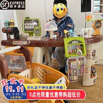 Childrens supermarket cash register House convenience store push baby simulation sales table girl shopping cart toy set