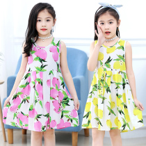 Girls Dress 2020 New Children Summer Girl Skirt Flower Cotton Thin Beach Dress Princess Dress Childrens Clothing