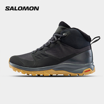 salomon Salomon mens outdoor waterproof hiking shoes sports black cushioning high-top OUTsnap CSWP