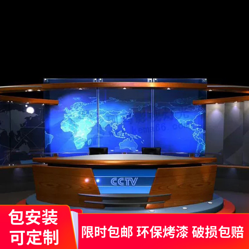 The radio station paints the front desk for the audio-visual training course studio main broadcaster radio station forequently customized the front desk