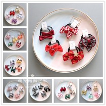New bow tie pet floral headdress Teddy Yorkshire Bears Marzis dog leather band hair accessories