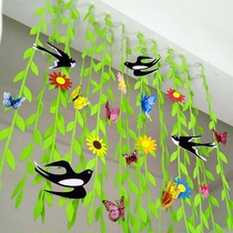 Shopping mall shop summer decoration Wicker air hanging Kindergarten classroom Huanchuang corridor environment decoration hanging